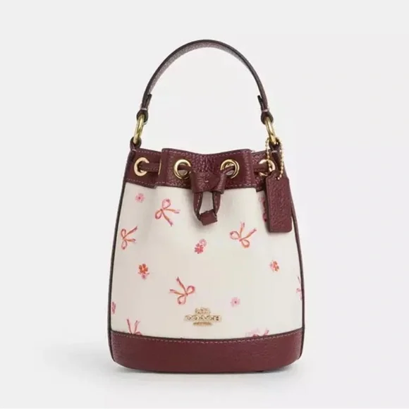 Drawstring bucket bag coach cheap